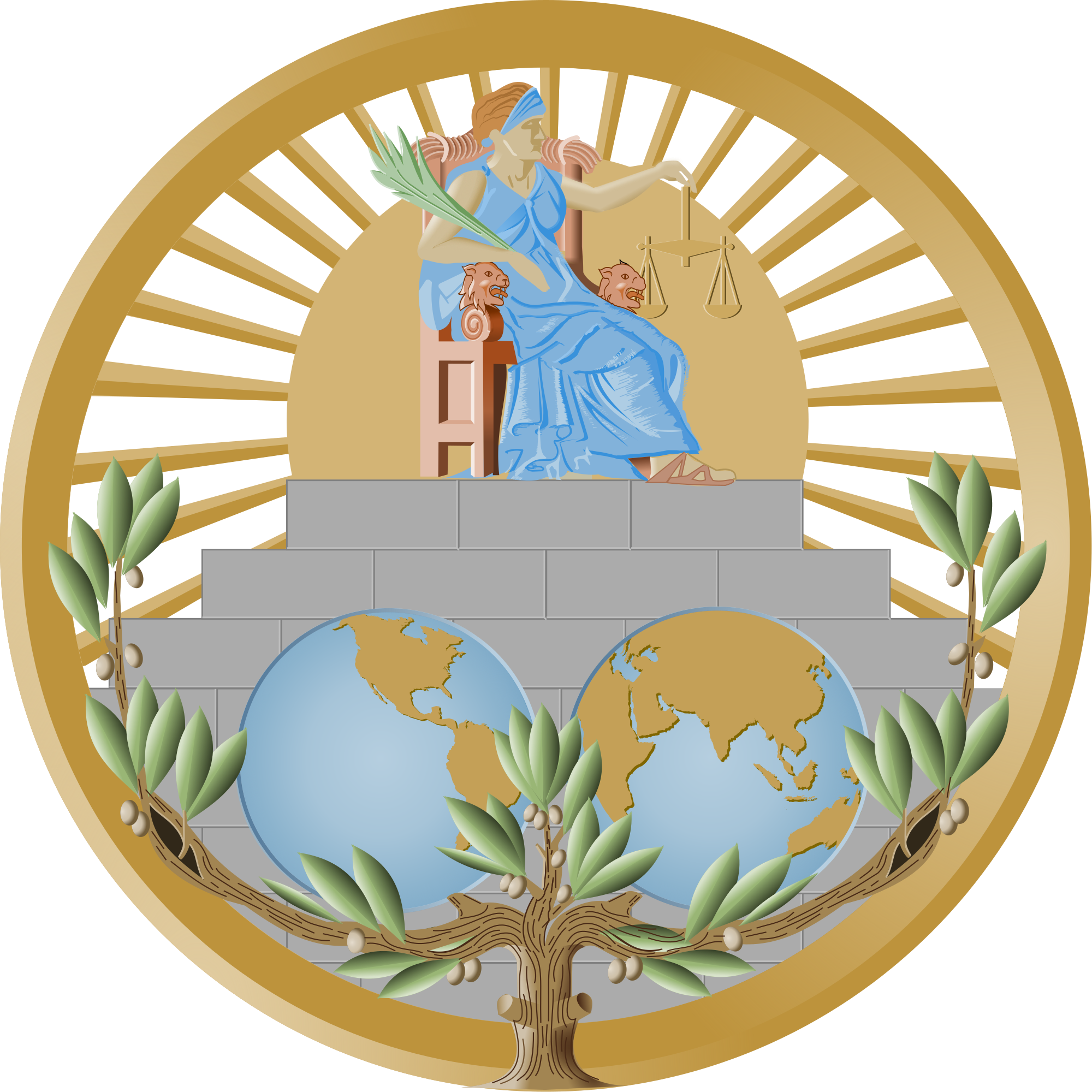 Discussion Clipart Dispute - International Court Of Justice Symbol - Png Download (2000x2000), Png Download