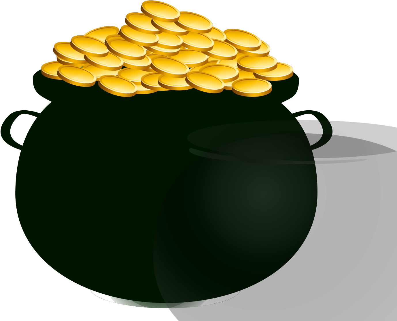 Large Cooking Pot Svg Clip Arts - Transparent Pot Of Gold Png (1600x1160), Png Download