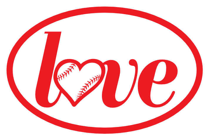 Custom Love Baseball Or Softball Oval Sticker - Graphic Design Clipart (750x750), Png Download