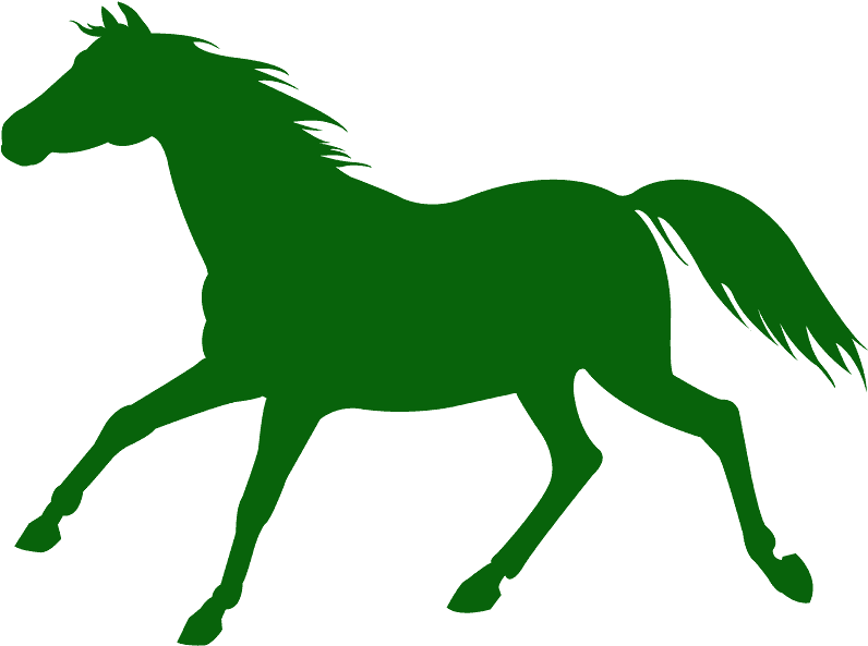 Green Horse Jumping Silhouette Clipart (800x600), Png Download