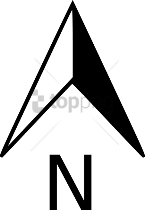 Free Png Flecha Norte Png Image With Transparent Background - North Arrow On Map Clipart (480x696), Png Download