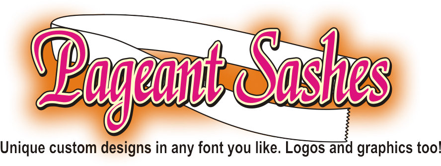 Custom Printed Pageant Sashes - Sash For Pageant Designs Clipart (912x382), Png Download