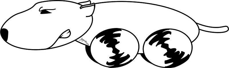 Running Bulli Clipart - Black Dog Running Cartoon - Png Download (800x238), Png Download