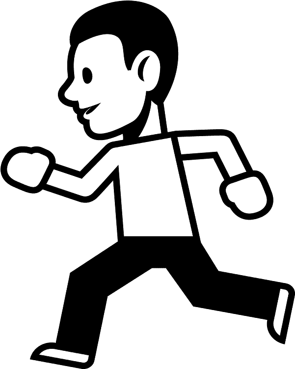 Person Running Emoji Clipart - Sport Emoji Black White - Png Download (800x800), Png Download