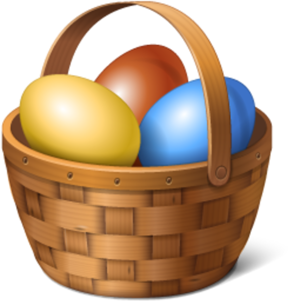 Eggs Vector Basket - Basket Of Easter Eggs Png Clipart (600x600), Png Download
