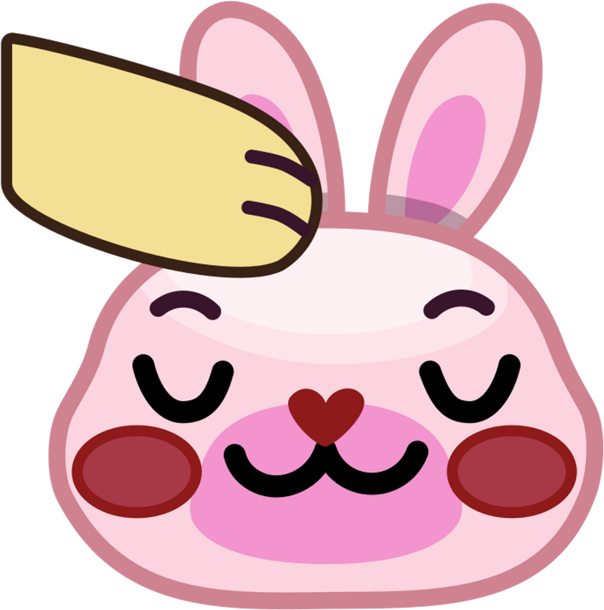 Head Pat Pink Bunny Clipart , Png Download - Head Pat Emoji Transparent (1229x1240), Png Download