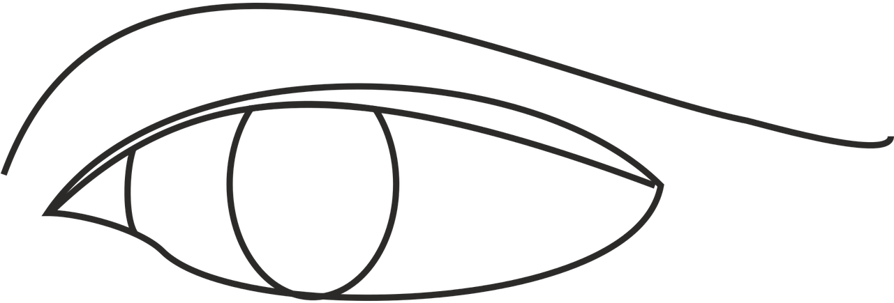 Eyes Line Drawing Png Clipart (1280x640), Png Download