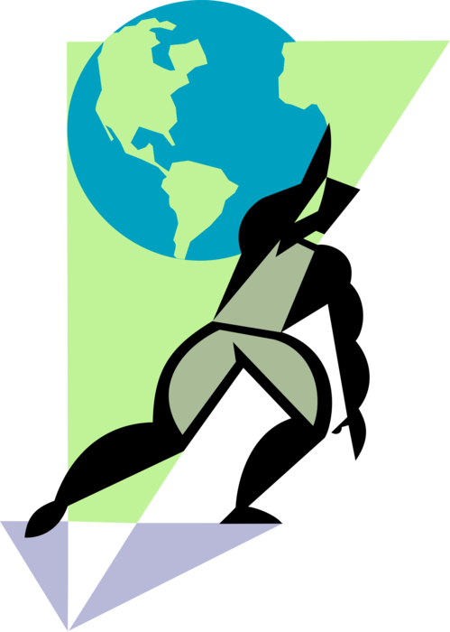 Graphic Transparent Carrying Weight Of World - Illustration Clipart (499x700), Png Download