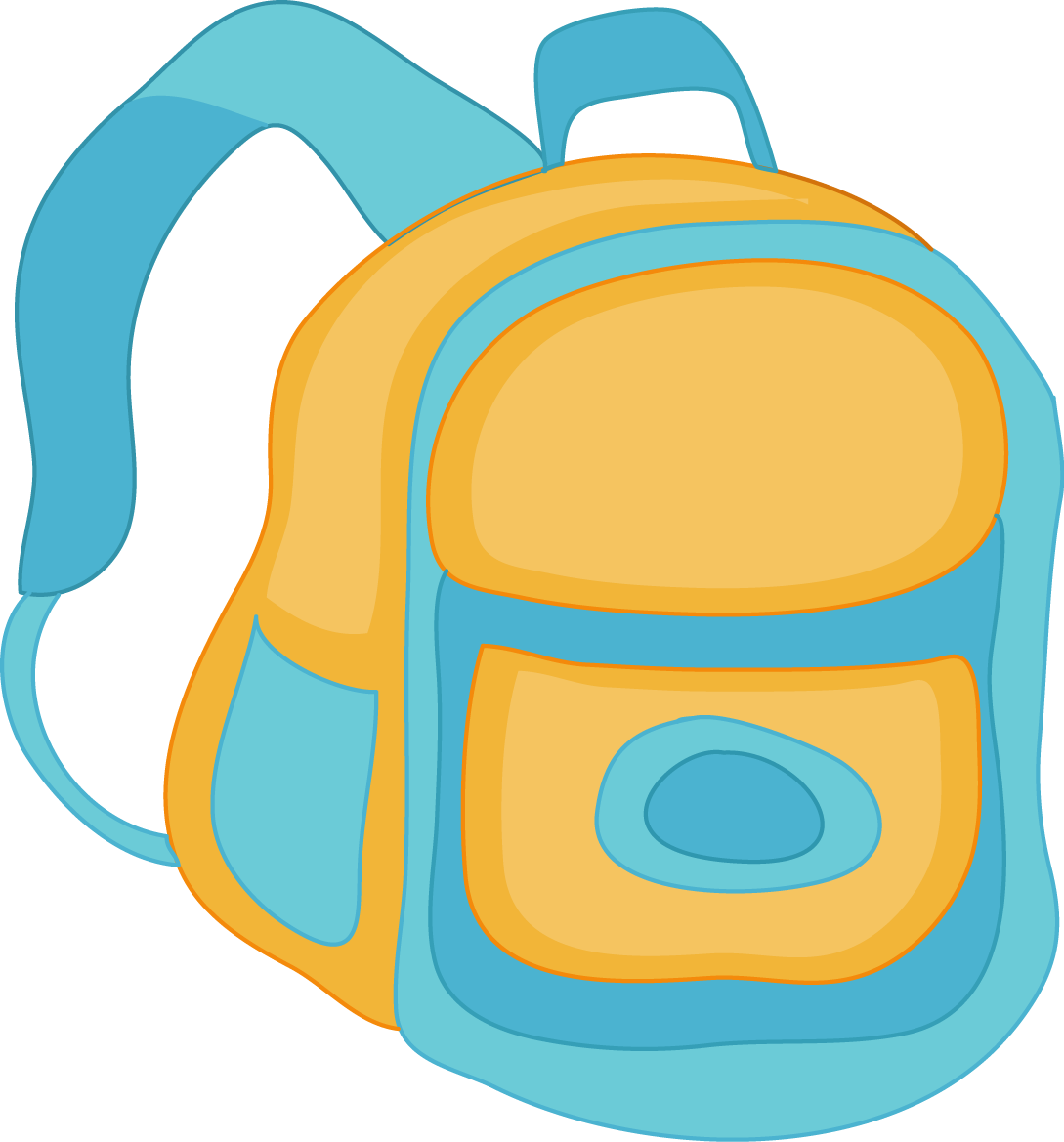 First Day Of Speech Ideas Blue And Yellow Backpack - Blue Clipart (1089x1169), Png Download