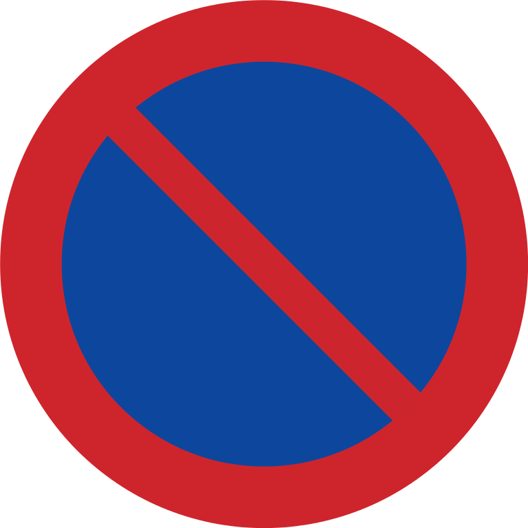 Sweden Road Sign C35 - European No Parking Signs Clipart (768x768), Png Download