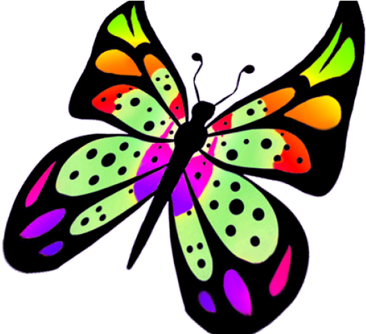 Indigo Clipart Butterfly Wing - Flying Butterfly Clip Art - Png Download (640x480), Png Download