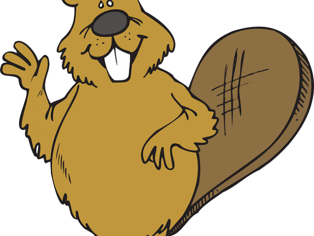 Goodbye Clipart Wave Hi - 3drose Ht 193138 2 Print Of Cute Cartoon Beaver On - Png Download (640x480), Png Download