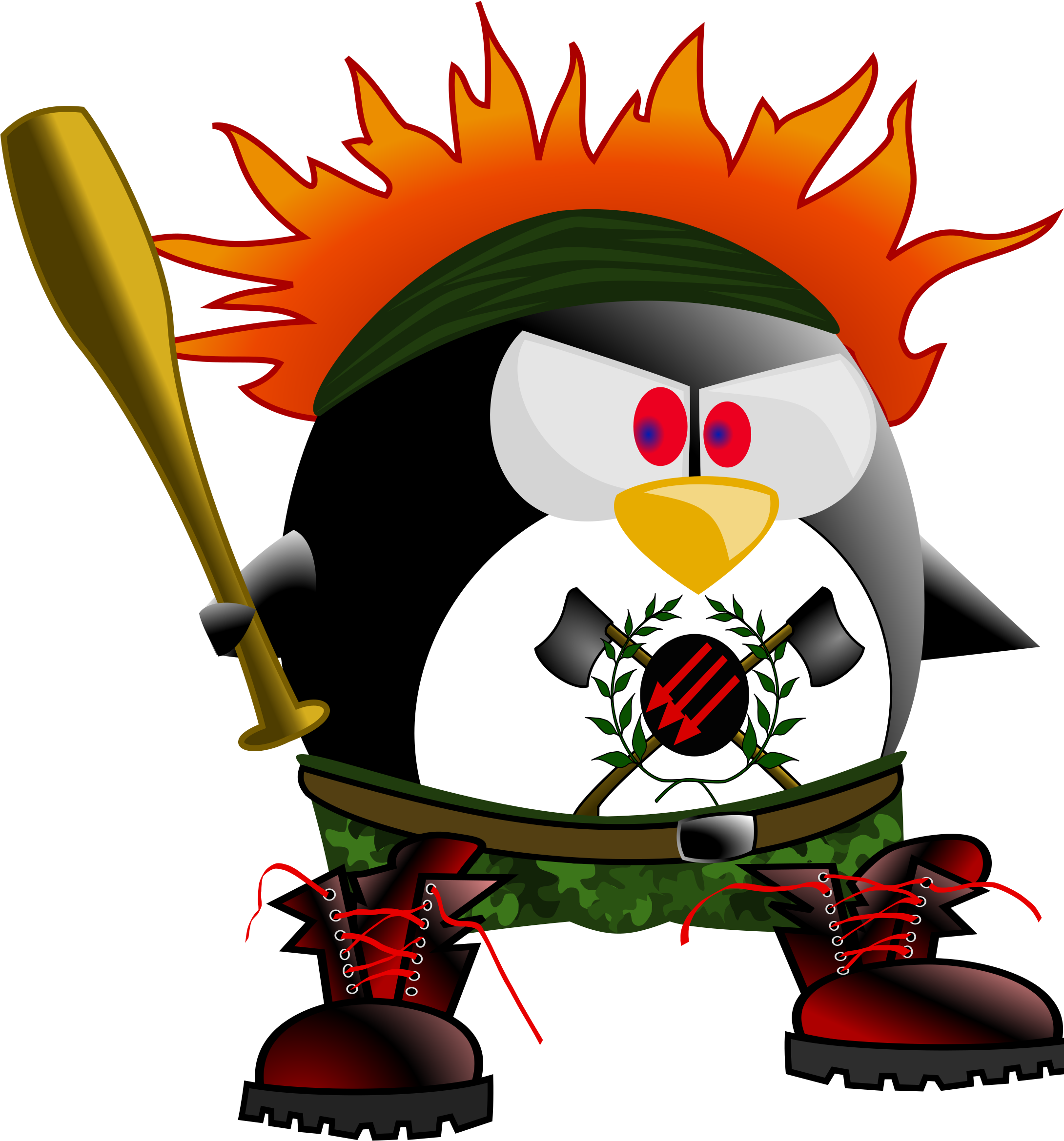 Big Image - Tux Punk Clipart (2179x2400), Png Download