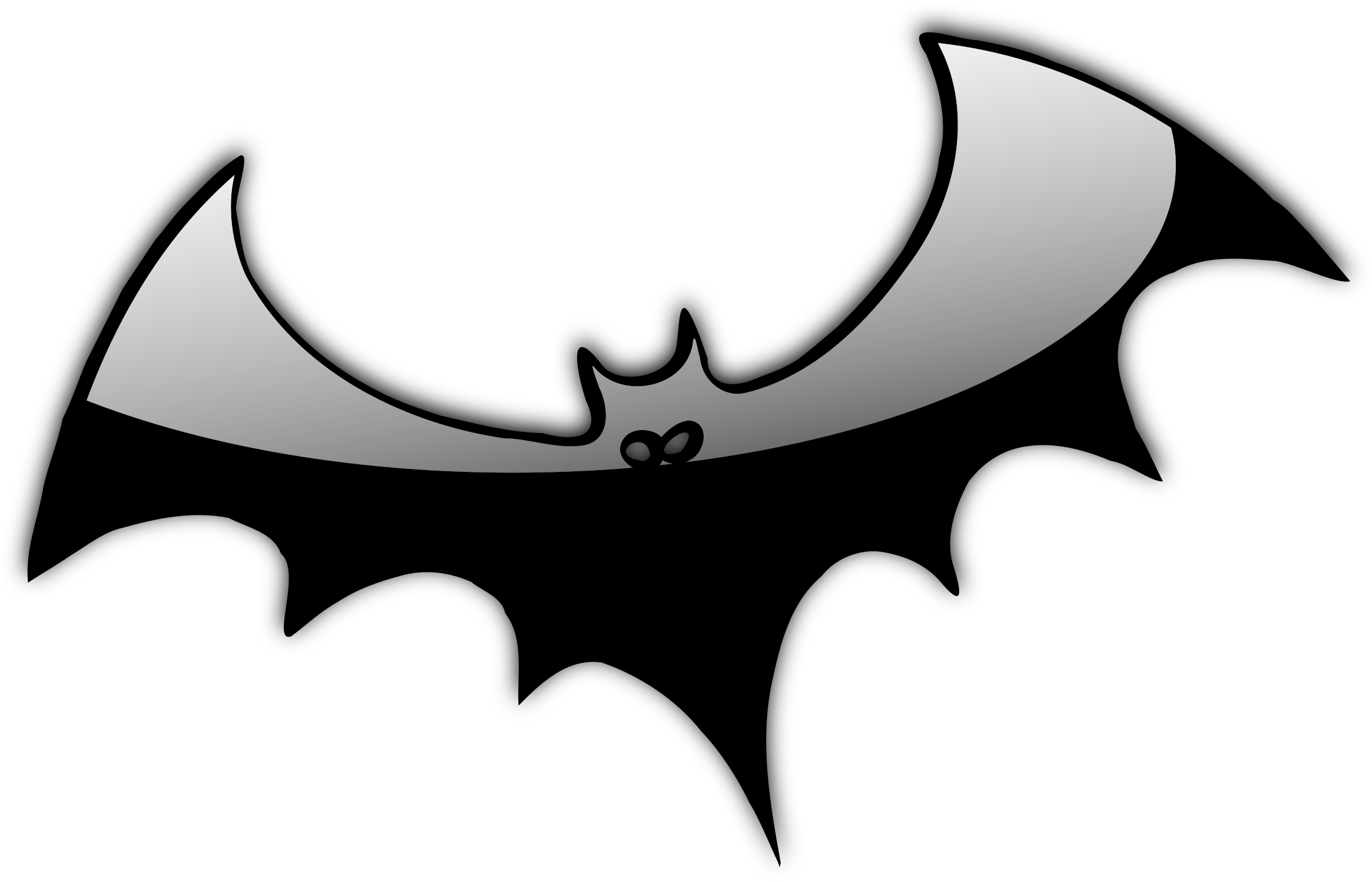 Halloween H 9 Graphic Black And White - Halloween Bat Shower Curtain Clipart (2400x1559), Png Download