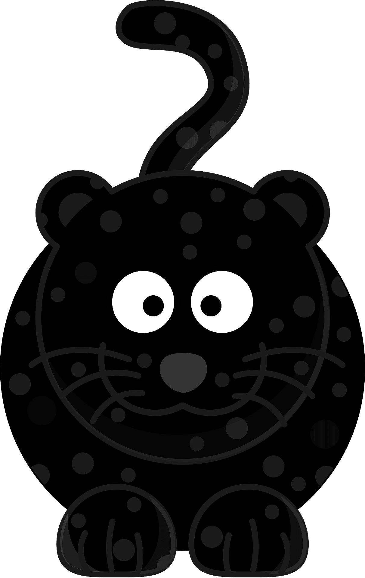 Free Jaguar Free Xk120 Free Bacalarnooficial Free Onãƒâ§a - Black And White Cartoon Jaguar Png Clipart (506x800), Png Download