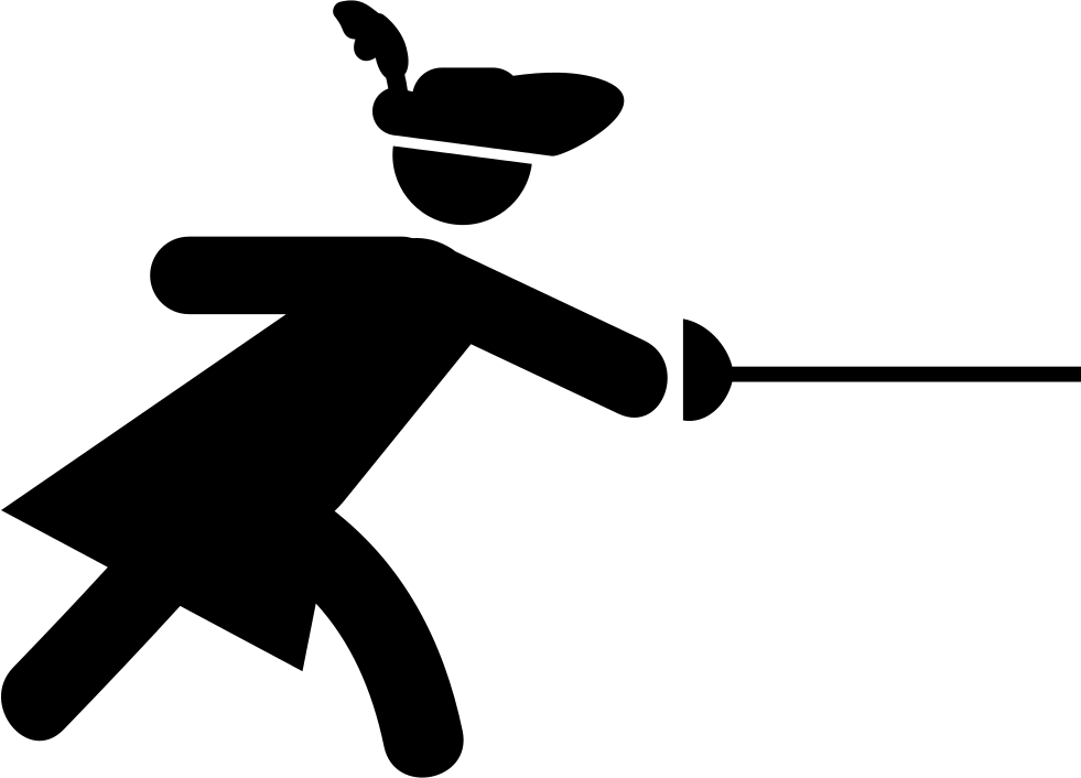 Fencing Clipart Stick Figure - Sword Fighter Icon Png Transparent Png (981x706), Png Download