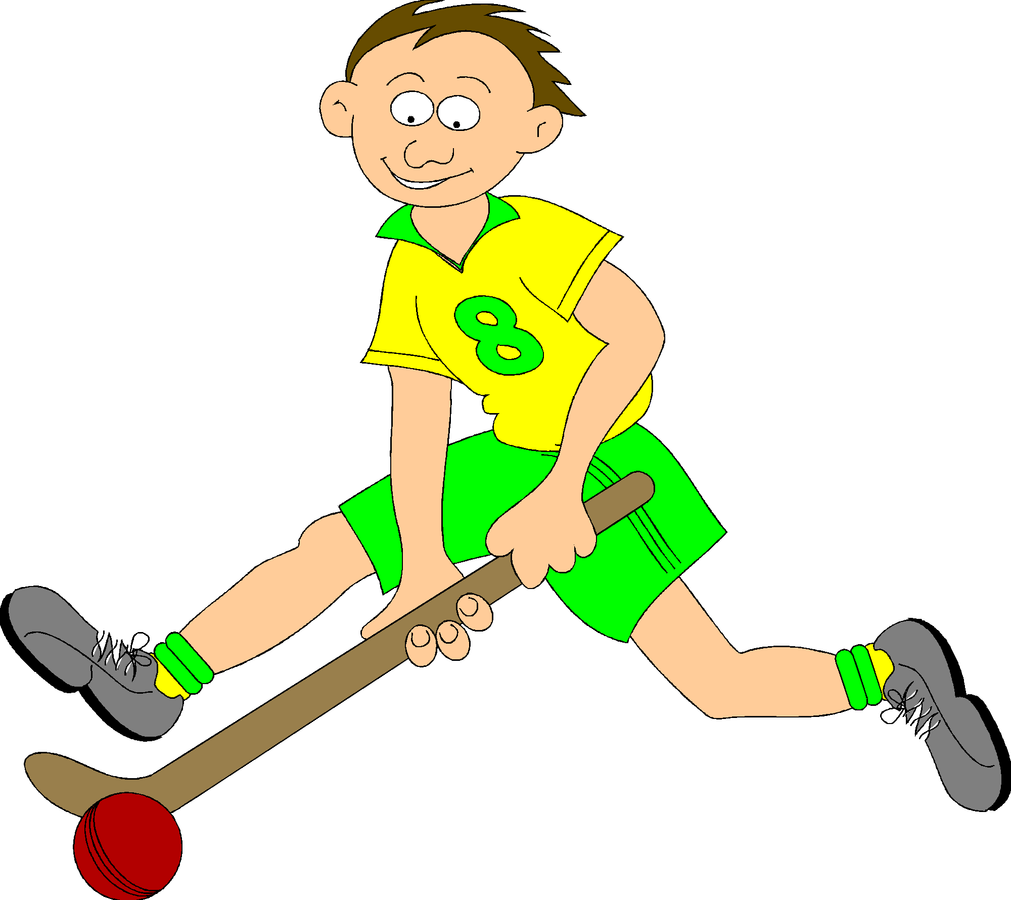 Playing Sports - Hockey Dribble Clip Art - Png Download (2000x1780), Png Download