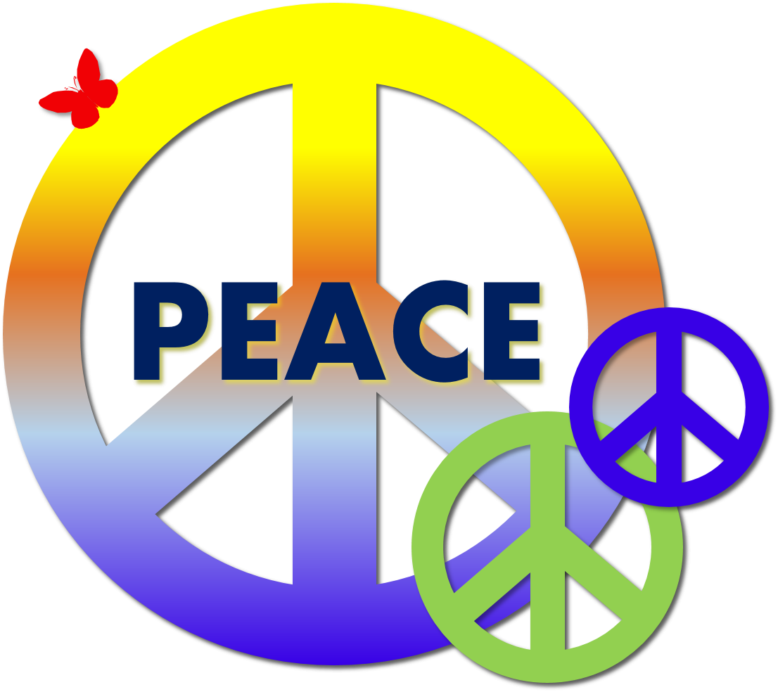 Colorful Peace Sign - Circle Clipart (1106x984), Png Download
