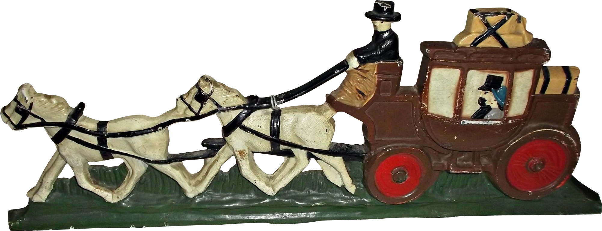 Cast Iron Door Stop Vintage Horse Drawn Carriage Painted - Doorstop Clipart (2001x2001), Png Download
