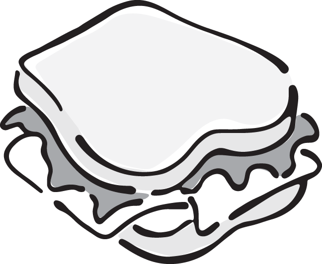 606 Sandwich - Sandwich Clipart (648x532), Png Download