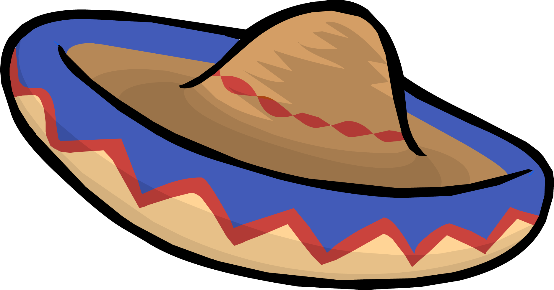 Saturated Sombrero - Club Penguin Rewritten Custom Items Clipart (1875x984), Png Download