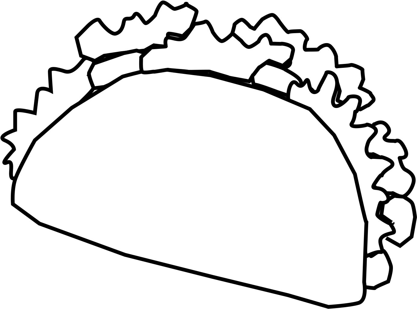 Small Clipart Taco - Taco Clipart Png Black And White Transparent Png (640x480), Png Download