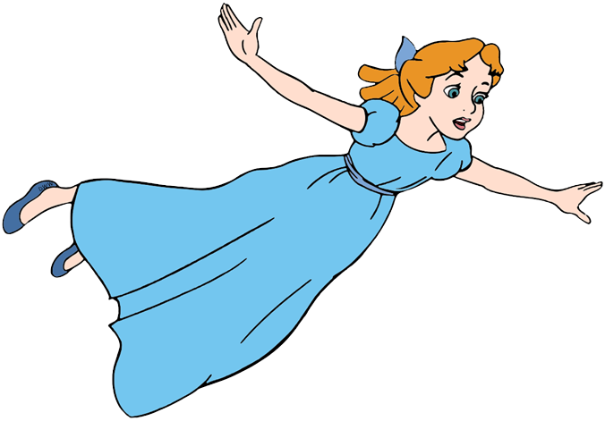 Back To Peter Pan Clip Art Menu - Wendy Peter Pan Flying - Png Download (676x471), Png Download