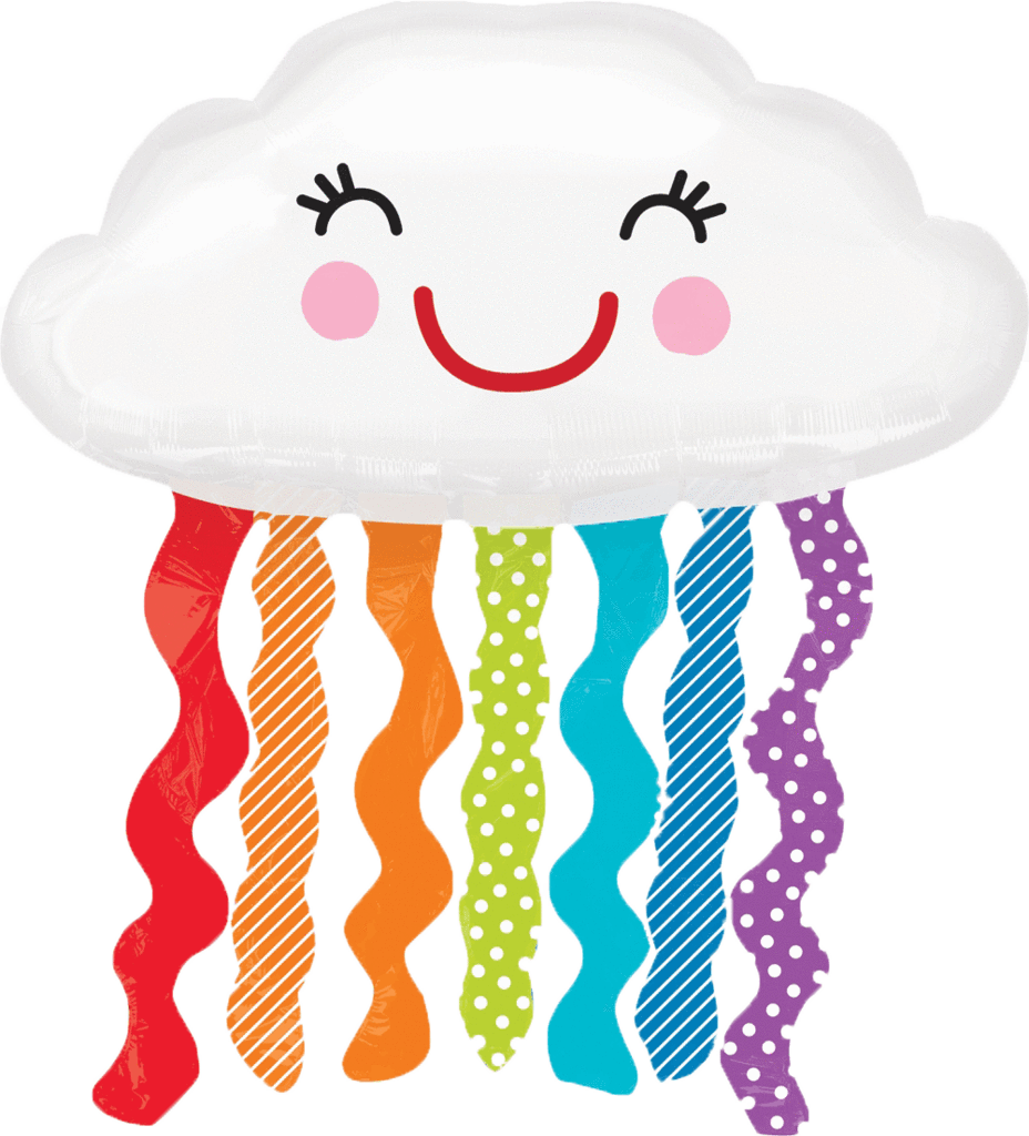 Anagram International 3123101 Rainbow Cloud Shop Balloon Clipart (928x1024), Png Download