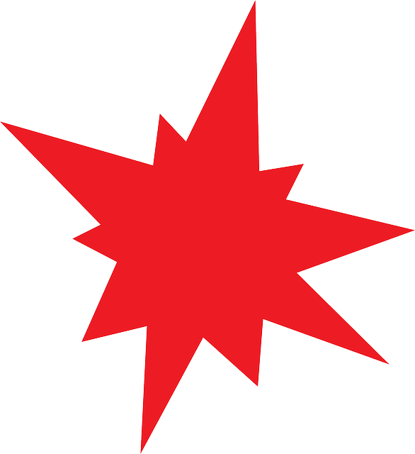 Red Star Clip Art - Explosion Clip Art - Png Download (546x596), Png Download