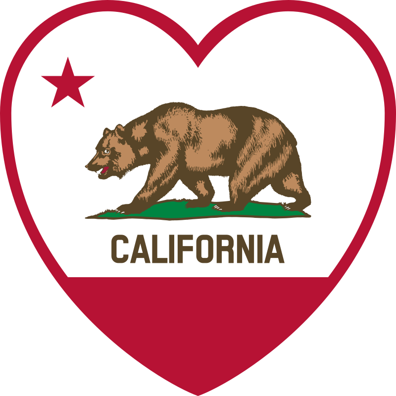 California Flag Heart By Devincook This Clip Art Contains - California Flag In A Heart - Png Download (800x800), Png Download
