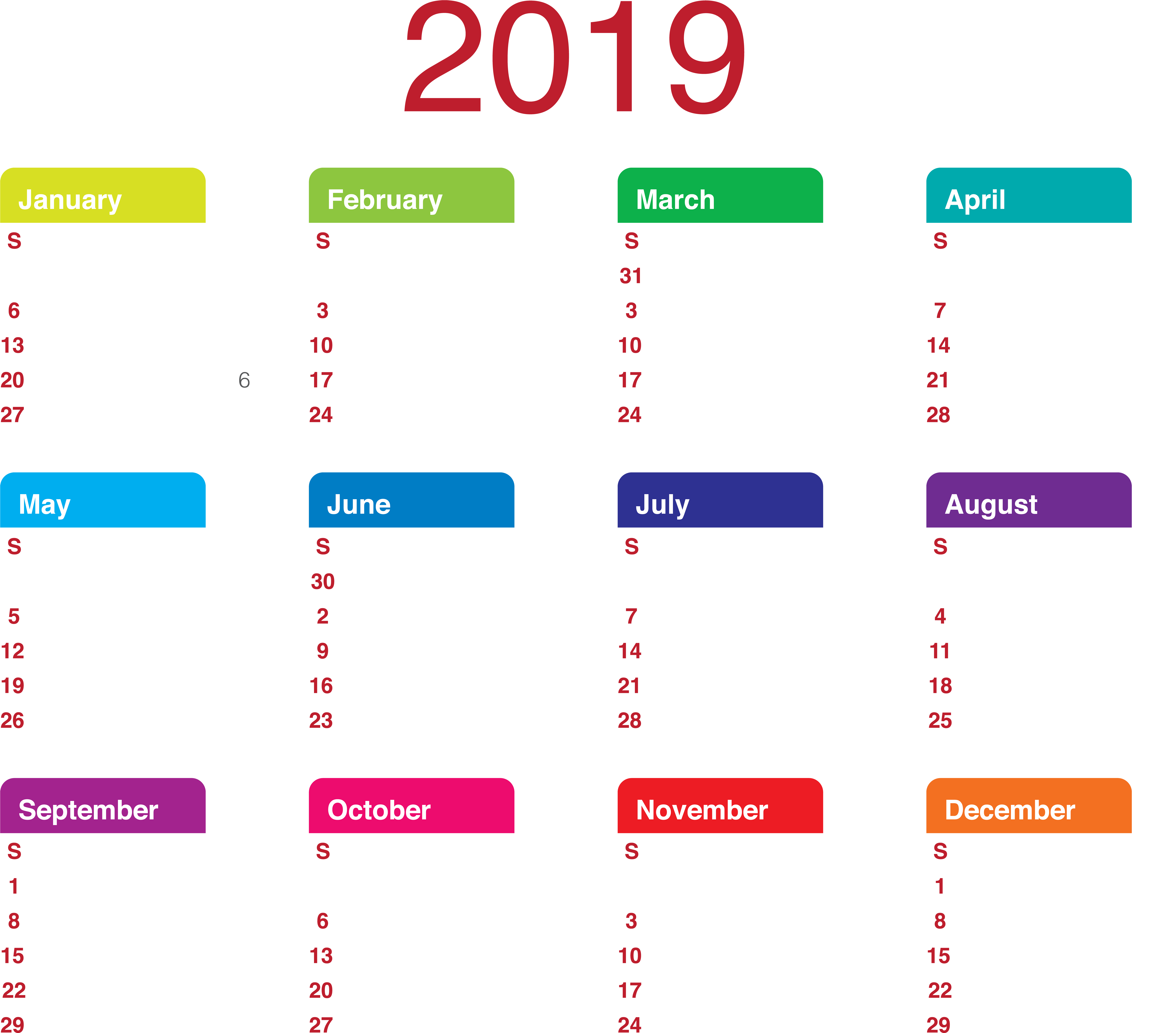 Calendar Clip Art Free - Png Download (8000x7032), Png Download