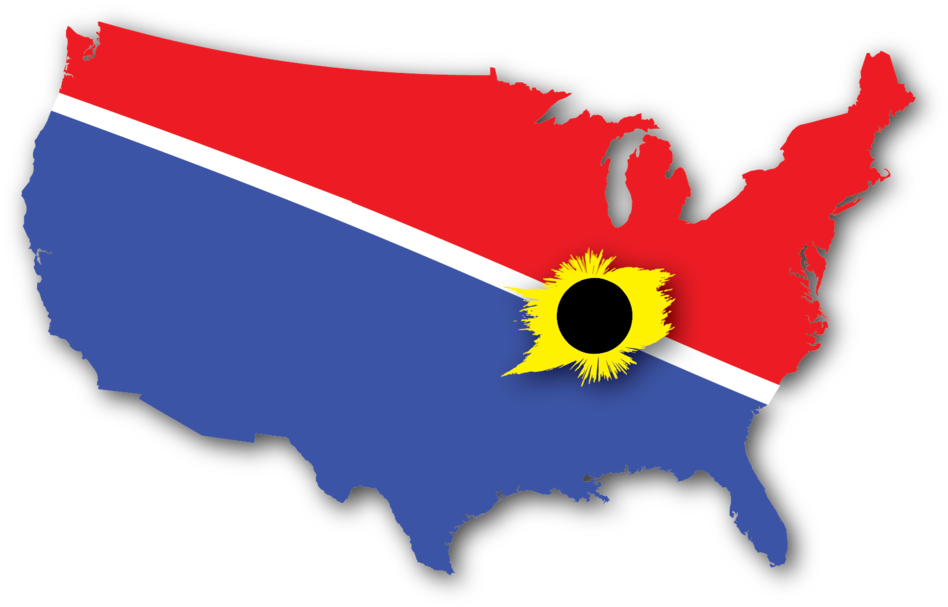 Total Solar Eclipse 2017 Across The Usa Including The - Map Of Florida Zika Virus - Png Download (1000x620), Png Download