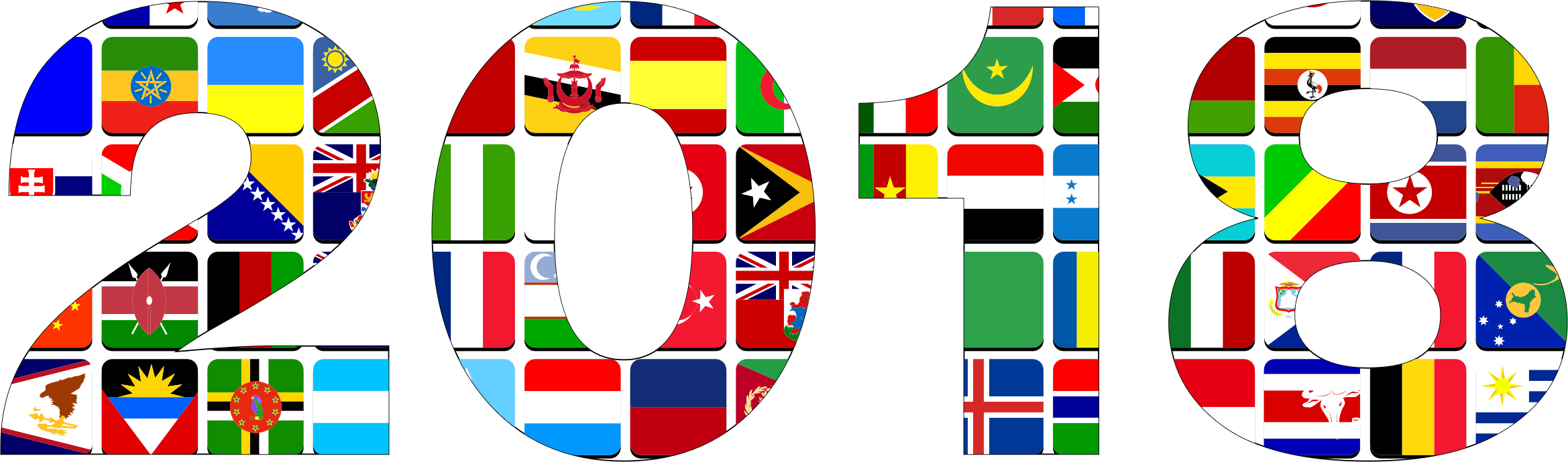 Unity Stroke Abstract Art Calendar - Countries Flags Abstract Clipart (1161x340), Png Download