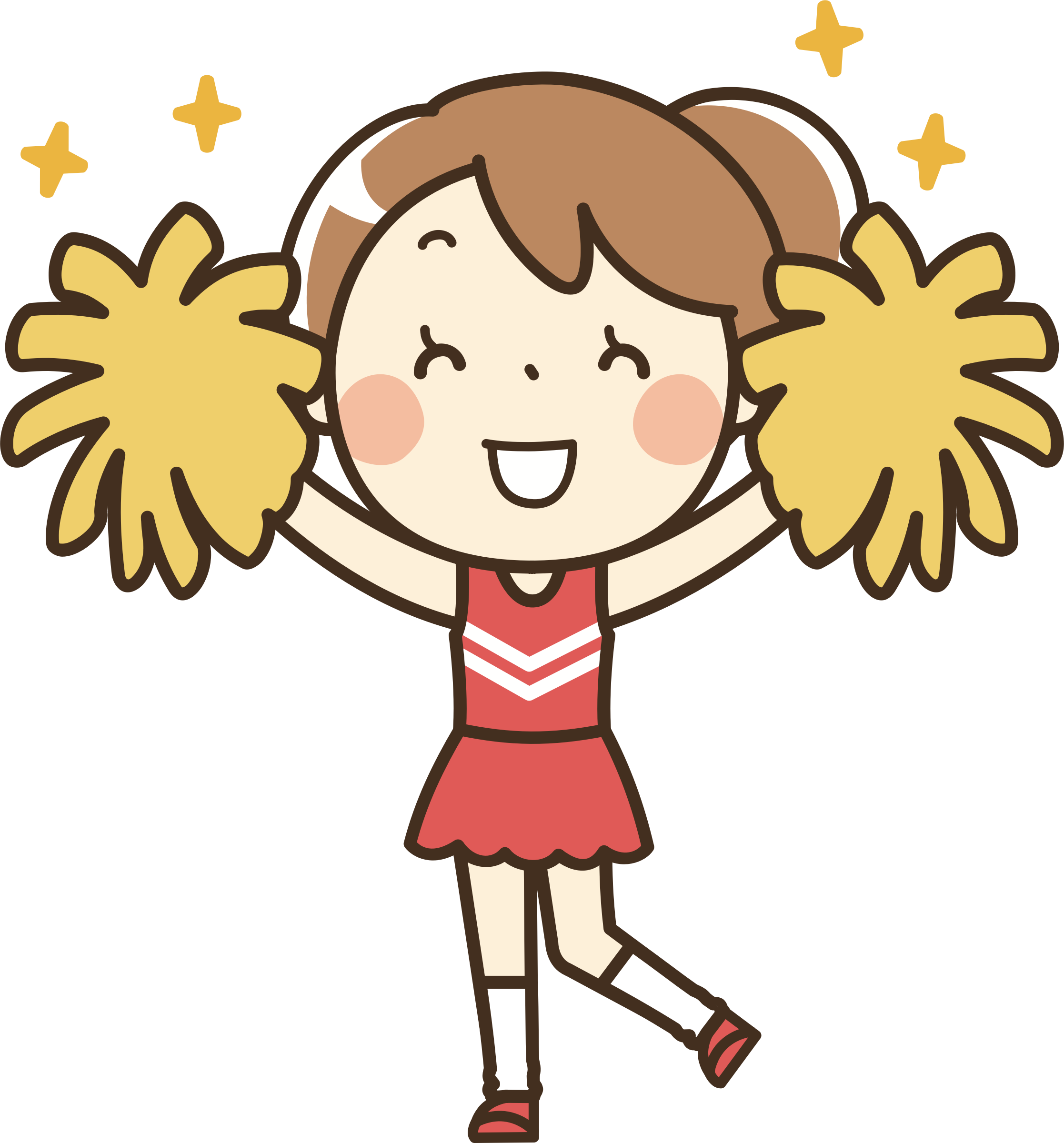 Remixed Icons Png Free - Clip Art Cheerleader Transparent Png (2234x2400), Png Download