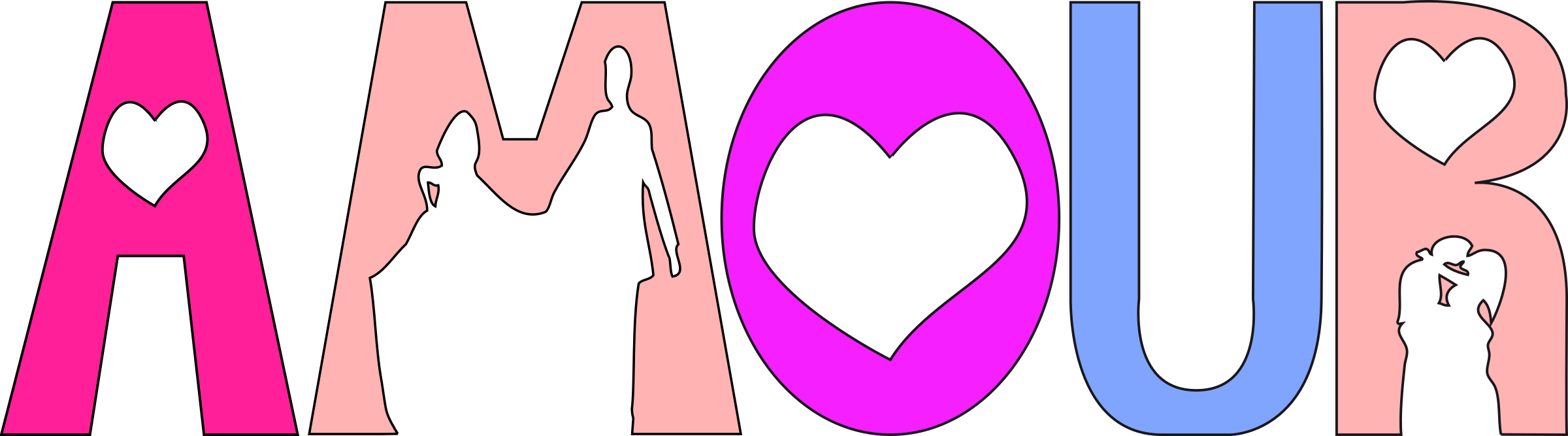 Computer Icons Love Heart Download - Amour Clip Art - Png Download (1223x340), Png Download