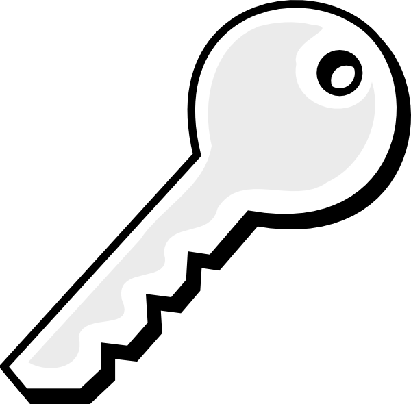 Key Black And White Clipart (600x590), Png Download