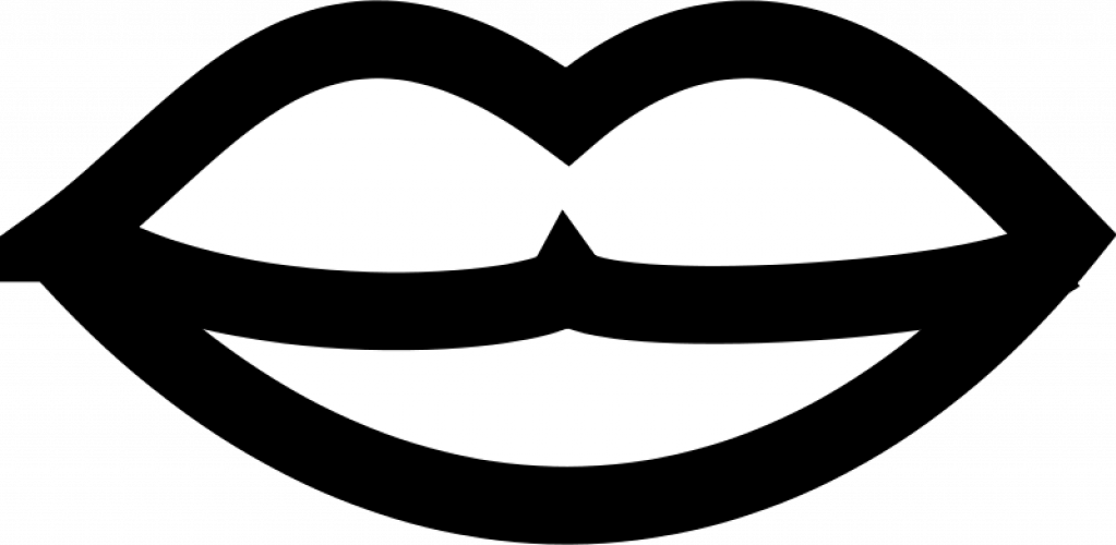 Lips Black And White Cartoon Lips Clipart Free Download - Lips Black And White - Png Download (1023x500), Png Download
