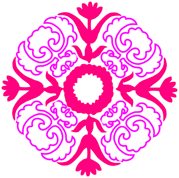 Pink Orange Clip Art At Clker Com - Islamic Design Png Transparent Png (600x597), Png Download