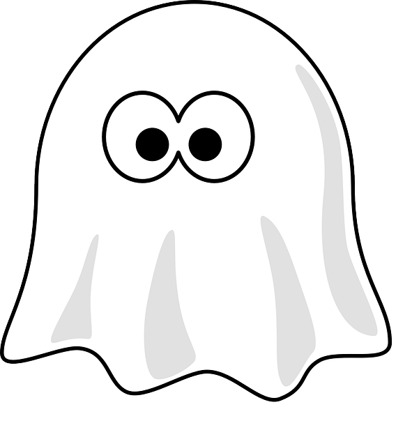 Black And White Ghost Clipart (552x598), Png Download