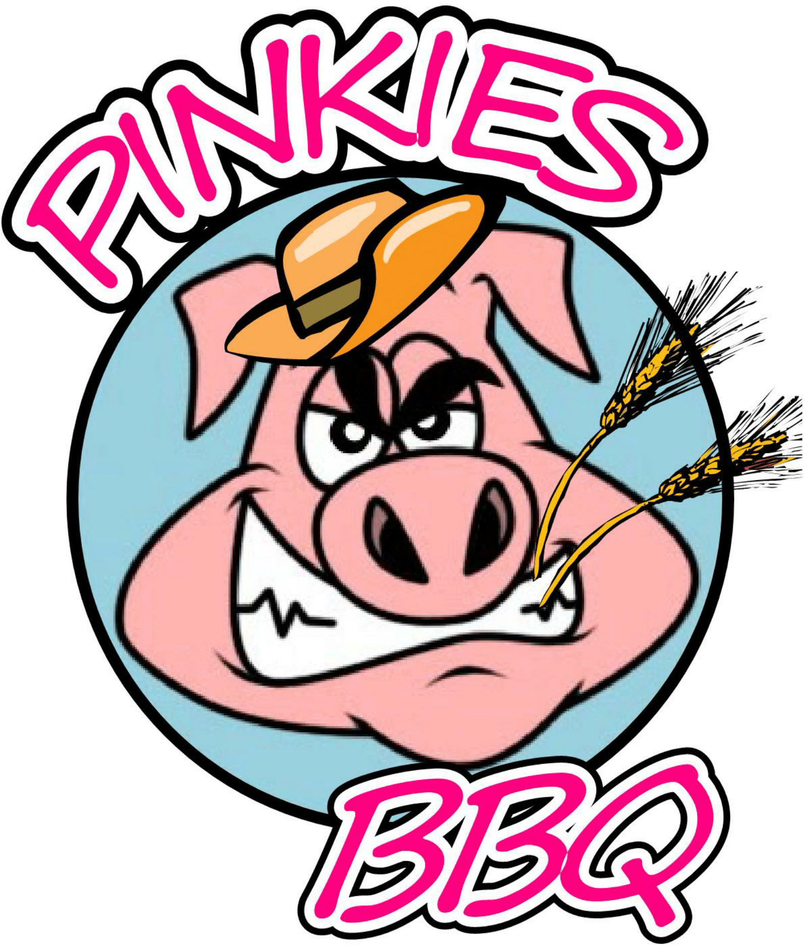 Graphic Black And White Pinkies Home Logo - Pinkies Bbq Binghamton Ny Clipart (1700x2200), Png Download