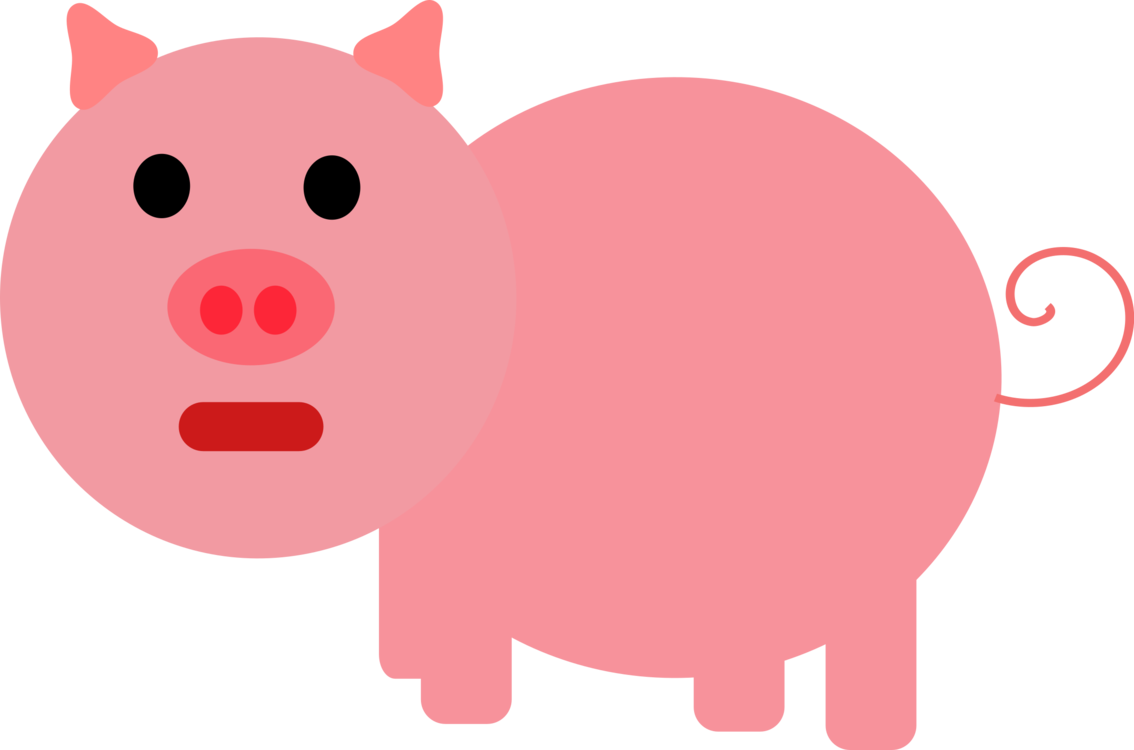 Pink Pig Clipart (1000x662), Png Download
