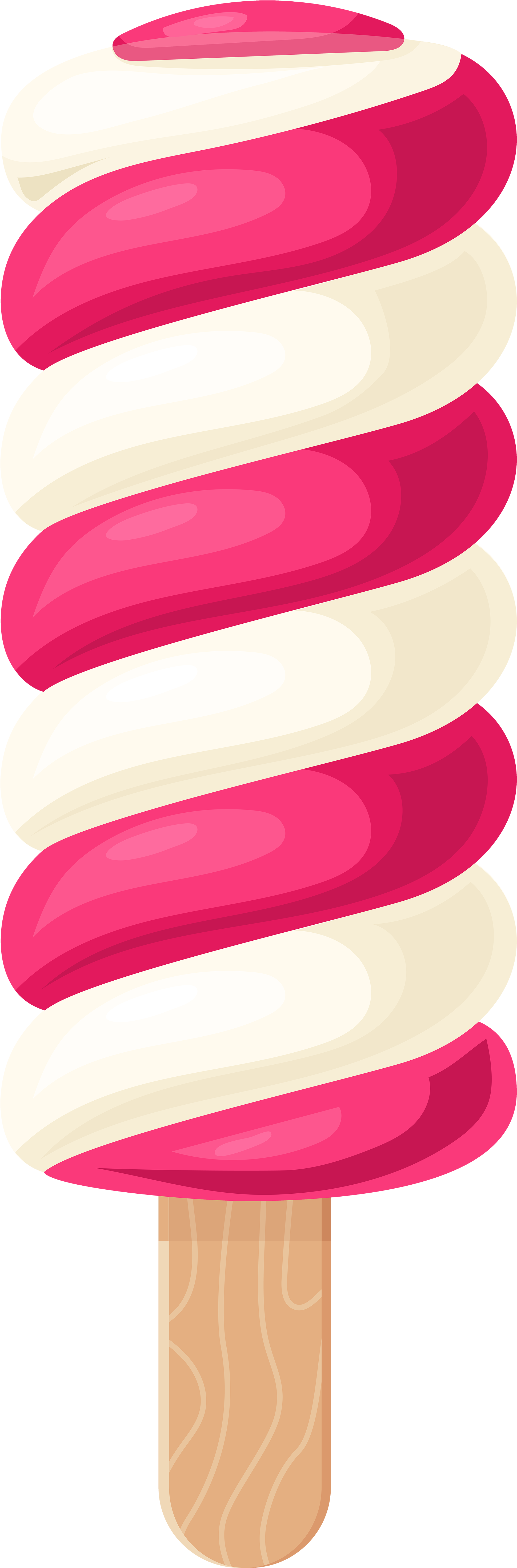 White Pink Ice Cream Stick Png Clip Art - Ice Cream Stick Clipart Transparent Png (2170x6000), Png Download
