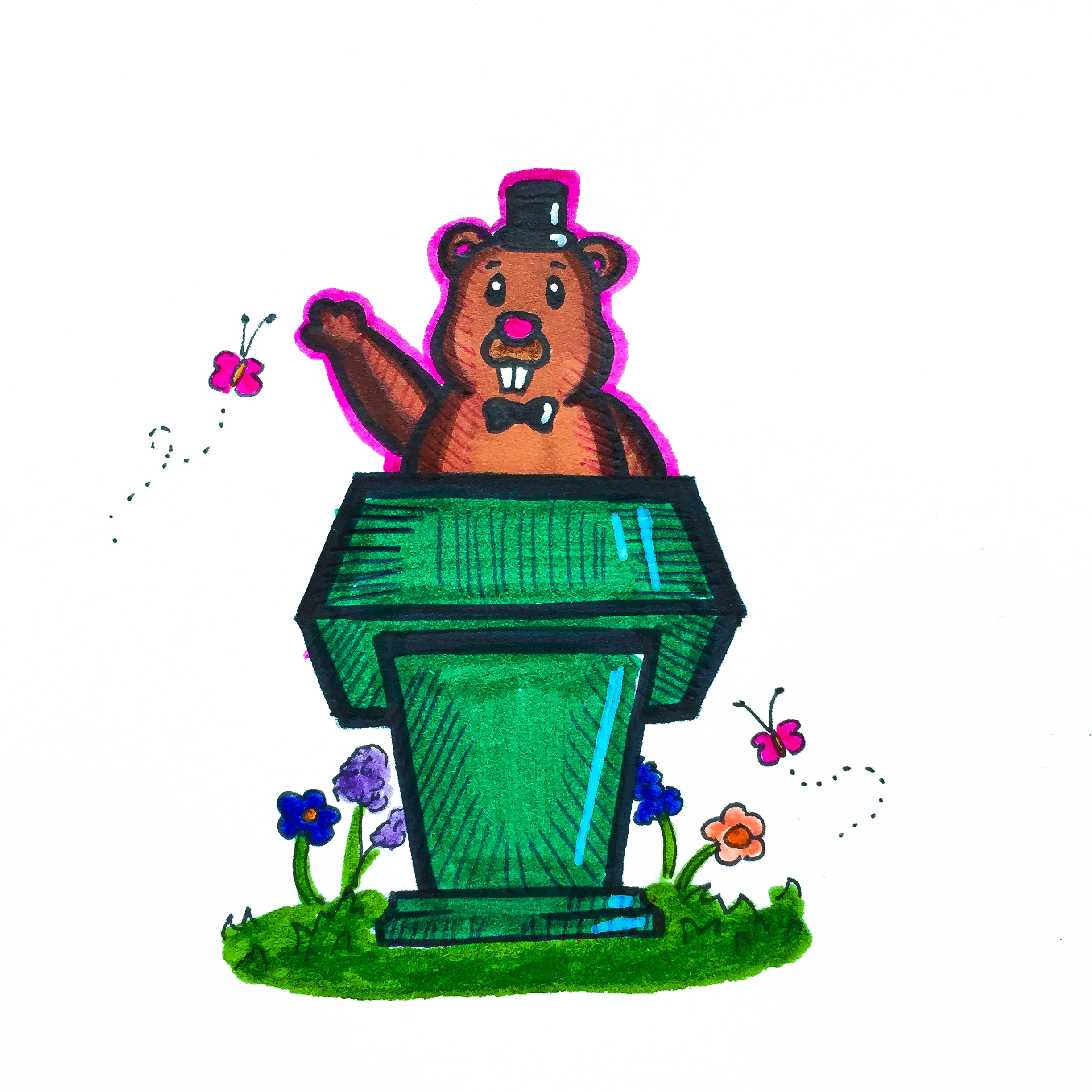 Punxsutawney Phil Gives State Of The Forest Address - Satire Clipart (2448x2448), Png Download