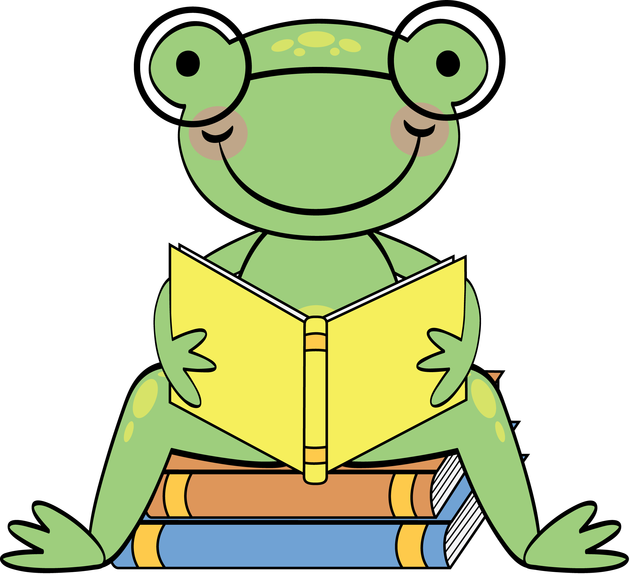 Frog Reading Clipart - Frog Reading Cartoon - Png Download - Full Size ...