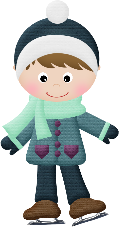 B *✿* Winter Clipart, Christmas Clipart, Christmas - Boy Ice Skating Cartoon Png Transparent Png (479x896), Png Download