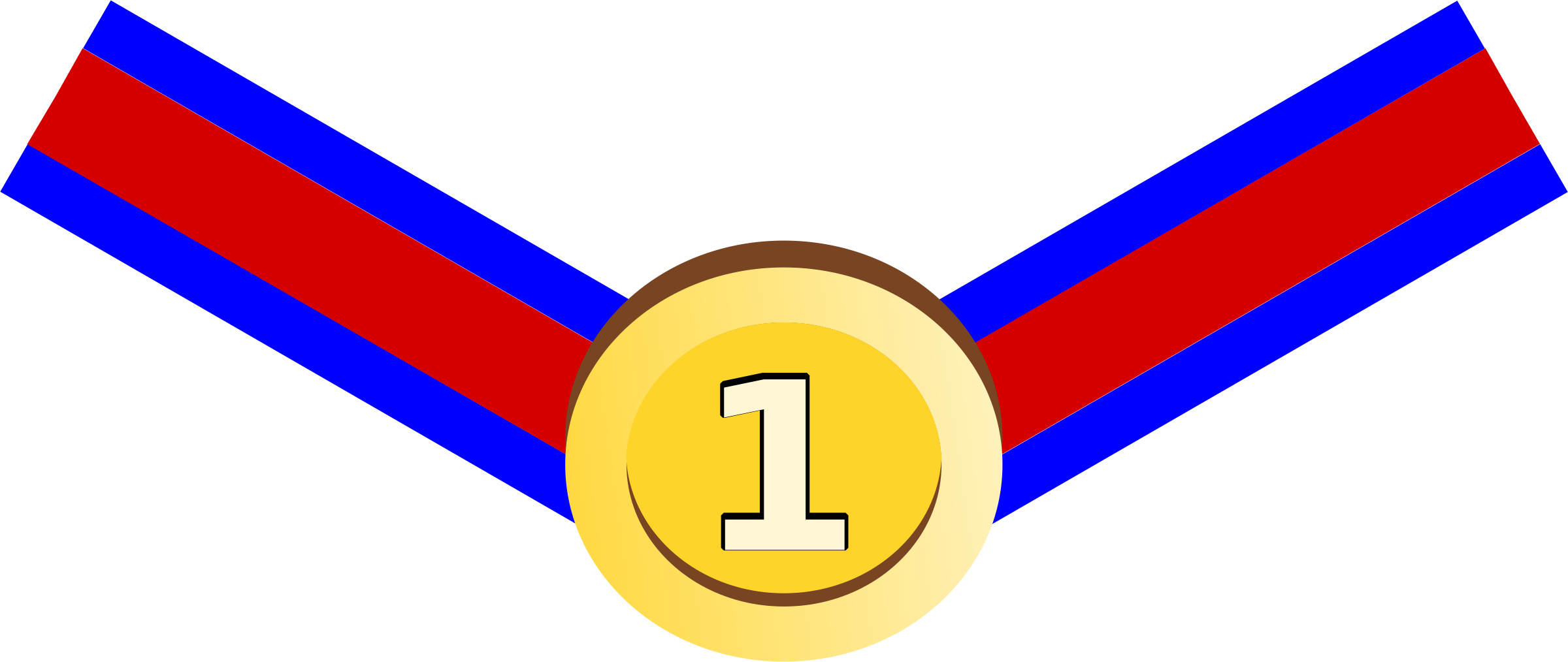 Gold Medal Award Prize Ribbon - Gambar Kartun Medali Clipart (1775x750), Png Download