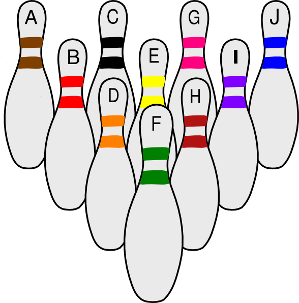 Bowling Pins Clipart Bowling Pin Ten-pin Bowling Clip - Ten Pin Bowling Throw Blanket - Png Download (588x596), Png Download