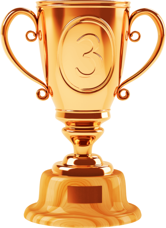 Trophy Bronze Medal Bronze Medal Award - Gold Cup Clipart (545x750), Png Download