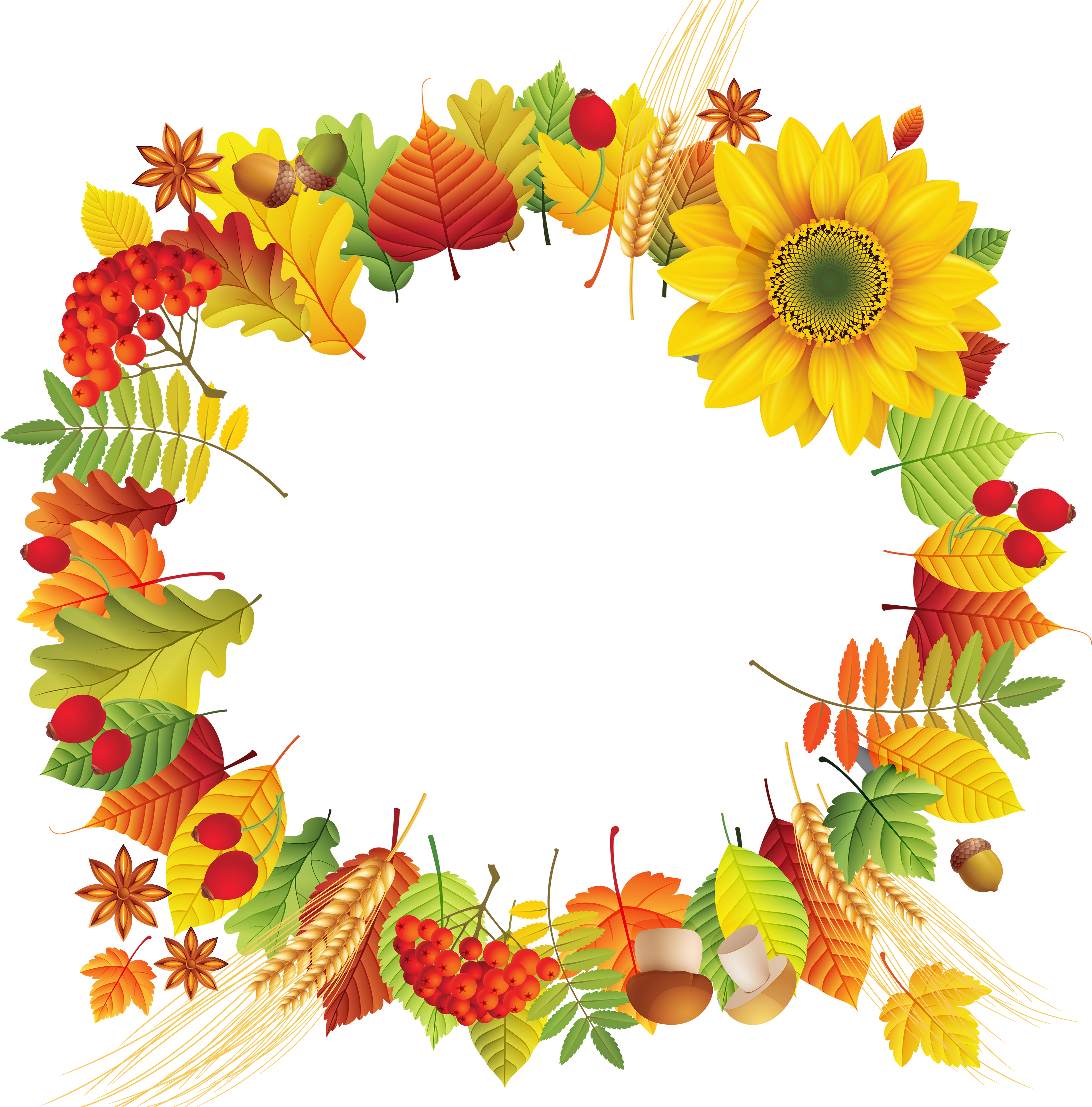 Decor Png Autumn Design Clipart (3582x3627), Png Download
