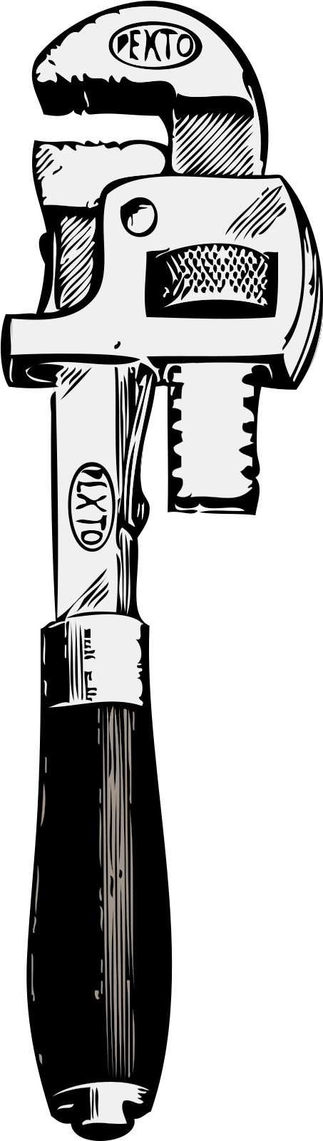 Pipe Wrench - Pipe Wrench Clipart - Png Download (958x3389), Png Download